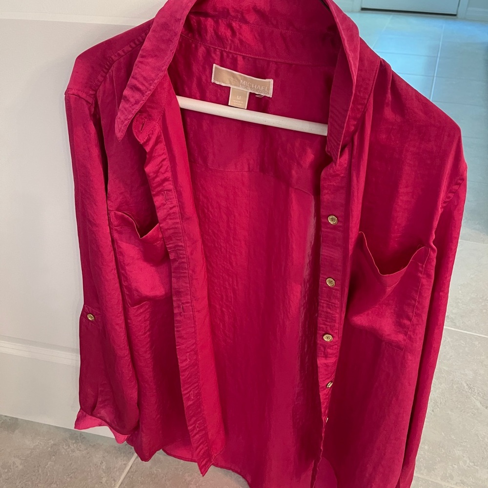 Michael Kors pink button down shirt